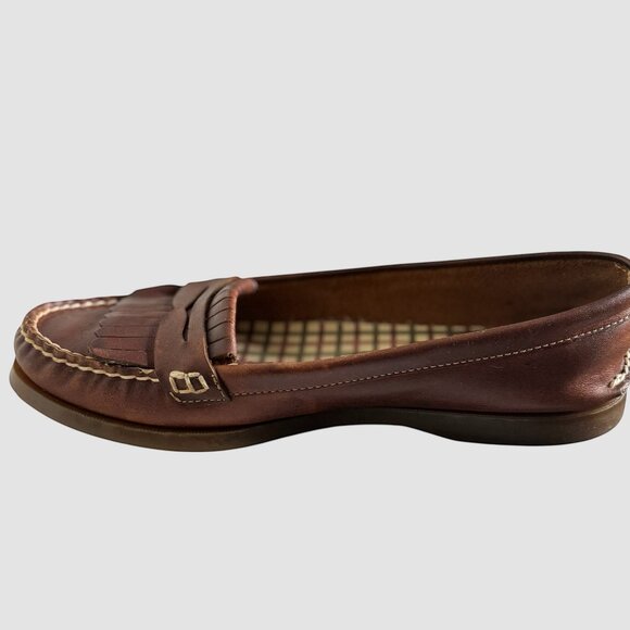 EUC Sperry Topsider Avery Kiltie Brown Penny Loafers Woman's sz 11 Leather Flats - Picture 4 of 10